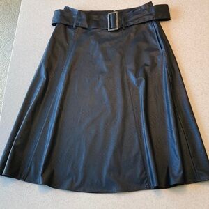 NWOT Who What Wear Black Faux Leather A-Line Skirt Women Size 16